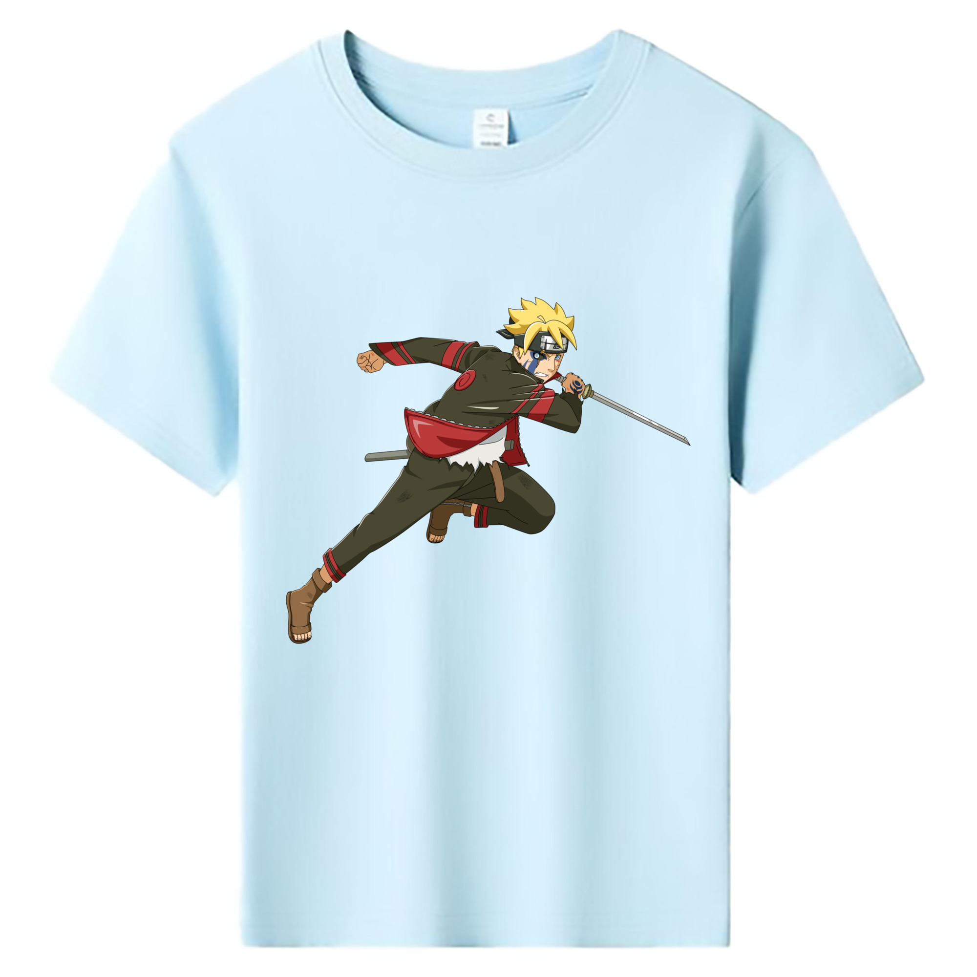 （画像用） NARUTO -ナルト- うずまき ボルト Uzumaki Boruto 綿100％キッズTシャツ（フロントプリント）